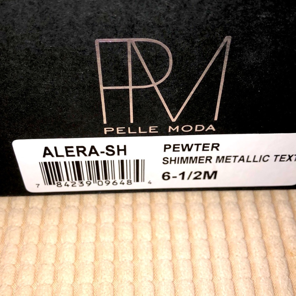 Dressy silver and black dressy shoes- pewter